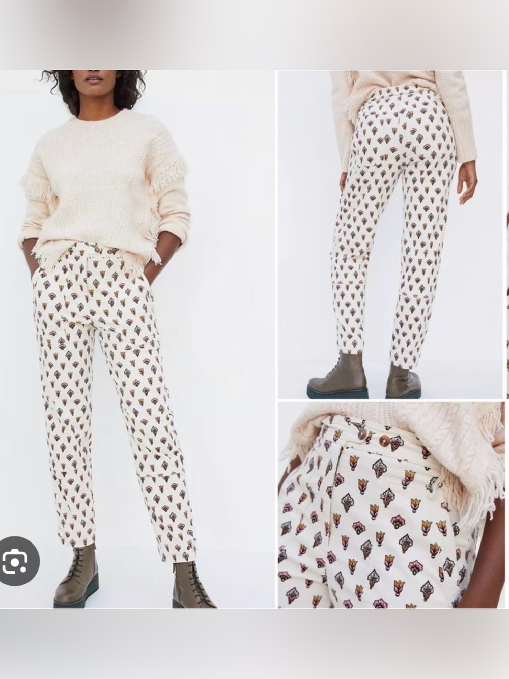 Women's Anthropologie Fleurette Corduroy Pants Size: 10 High Waist Ankle Pants